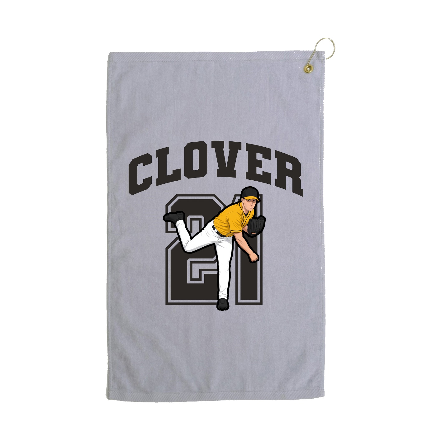 Golf Towel — Number in Grey
