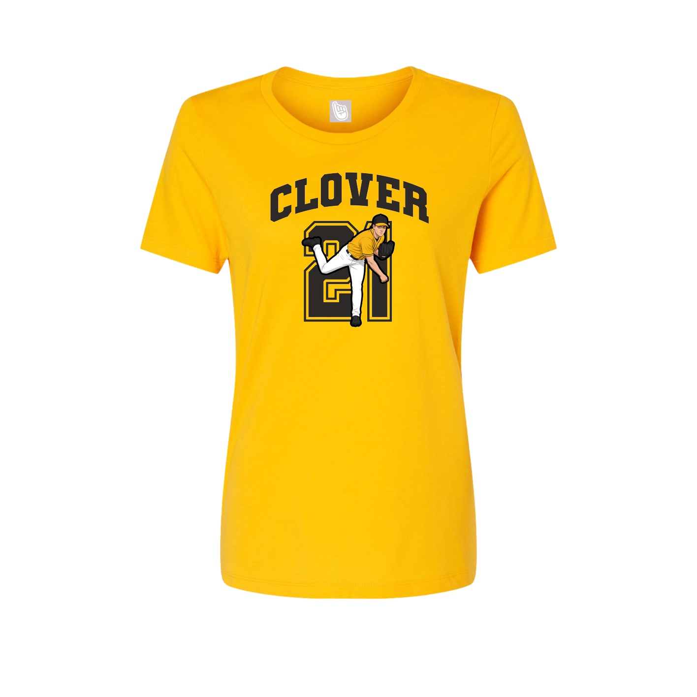 Fitted Women's Tee — Number in Gold