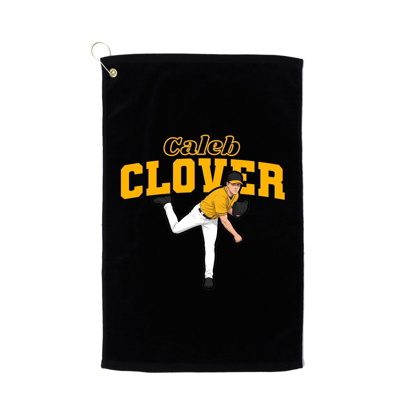 Golf Towel — Name Arch in Black