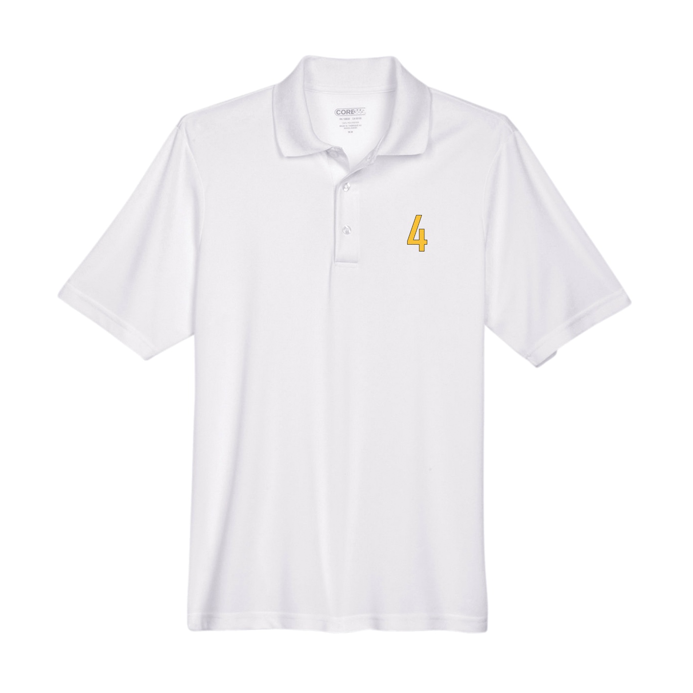 Performance Polo — Front Shirsy in White