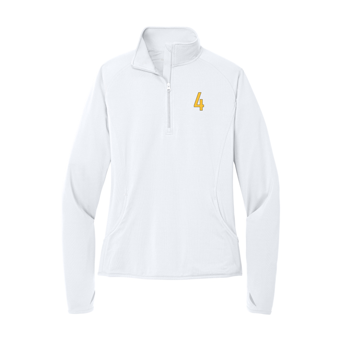 Women's Q-Zip Pullover — Front Shirsy in White