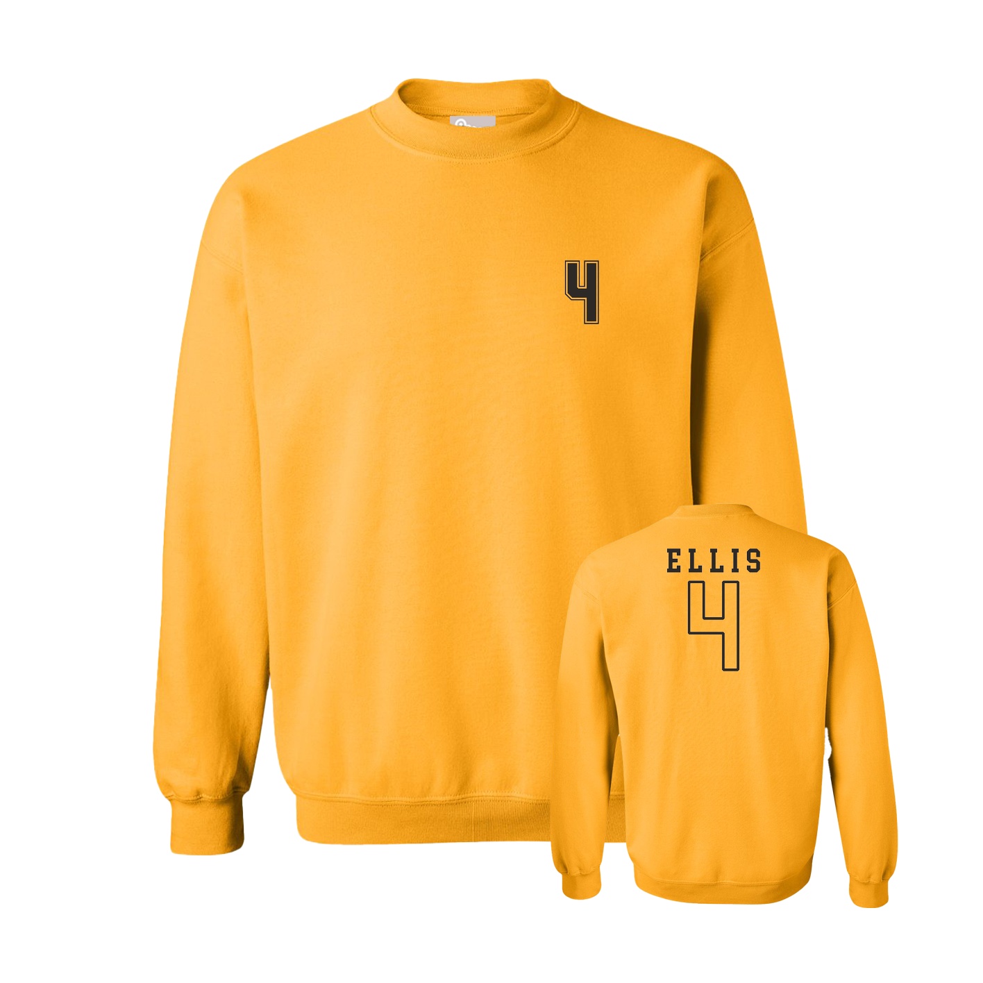 Fleece Crew — Chest Back in Gold