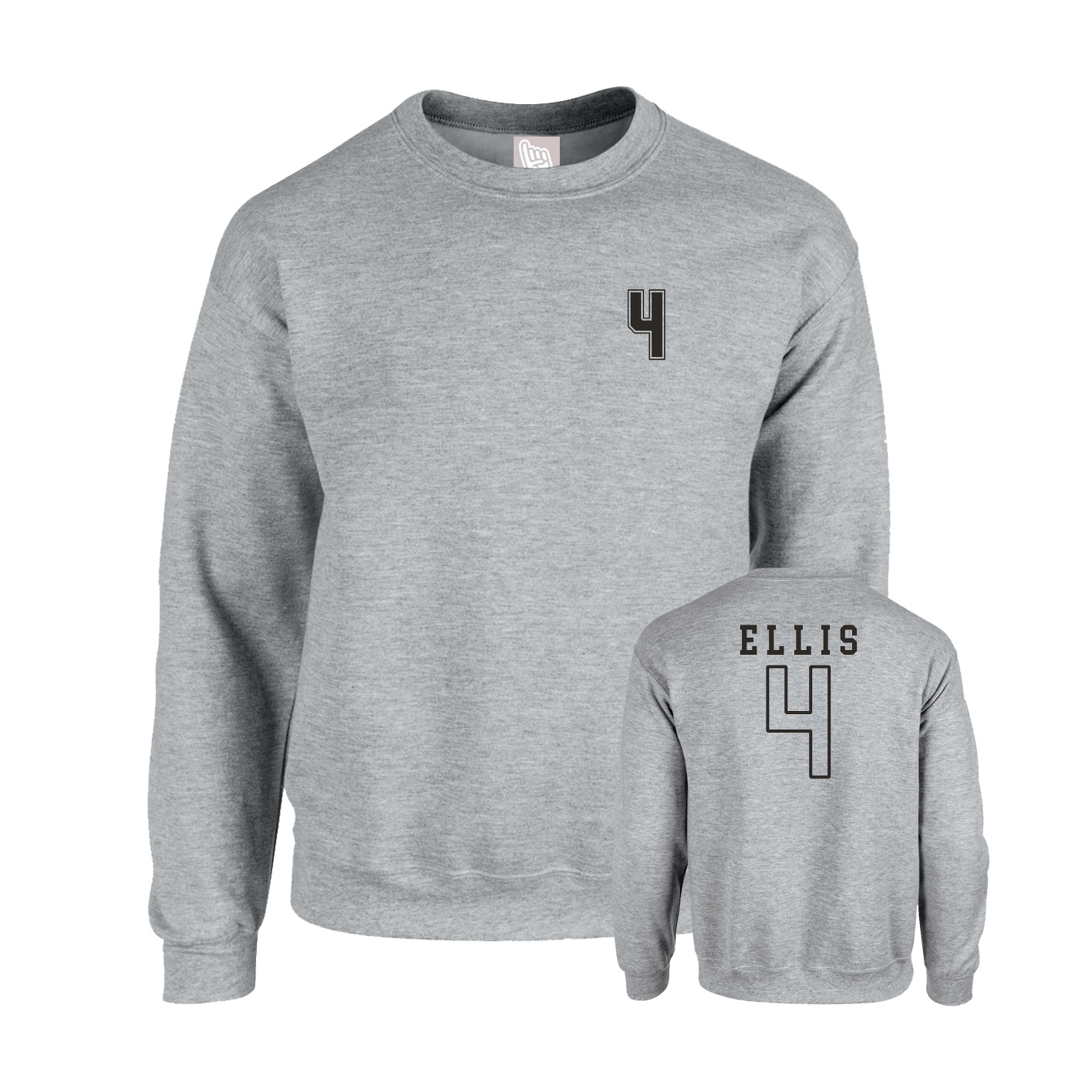 Fleece Crew — Chest Back in Grey