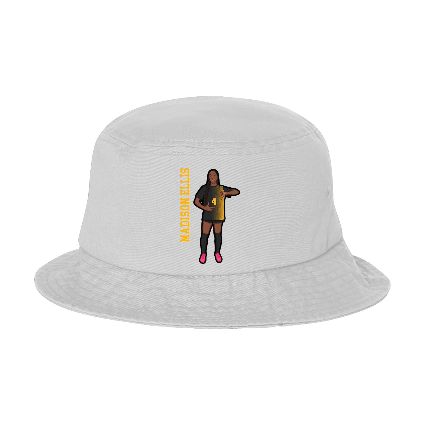 Bucket Cap — Name Vertical in White