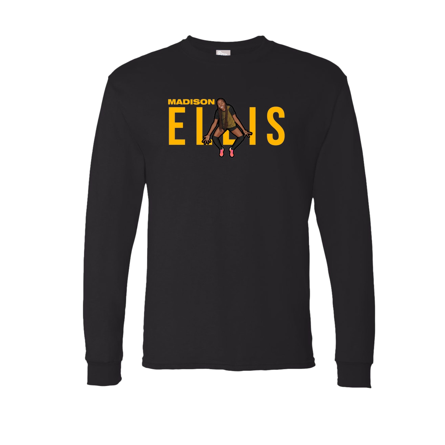 Long Sleeve Tee — Player Name in Black