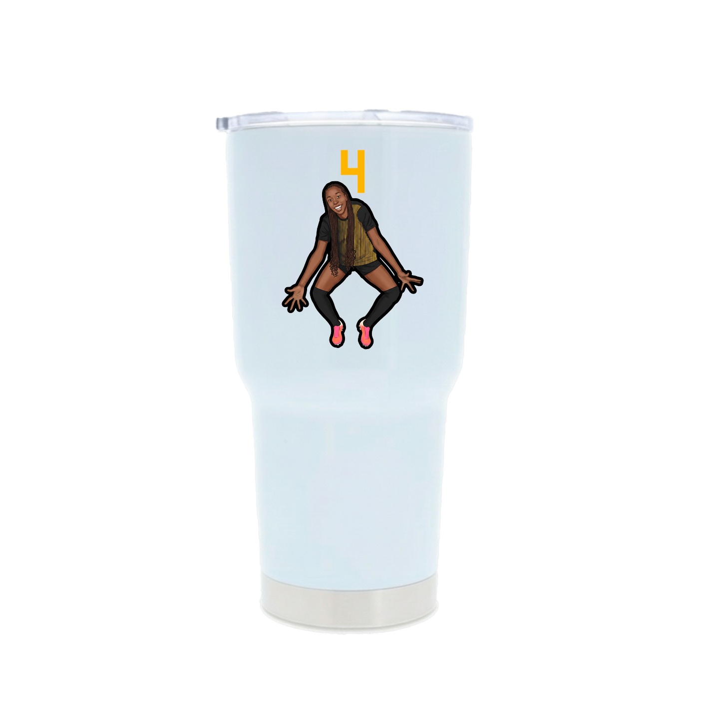30oz Stainless Steel Tumbler — Number Top in White