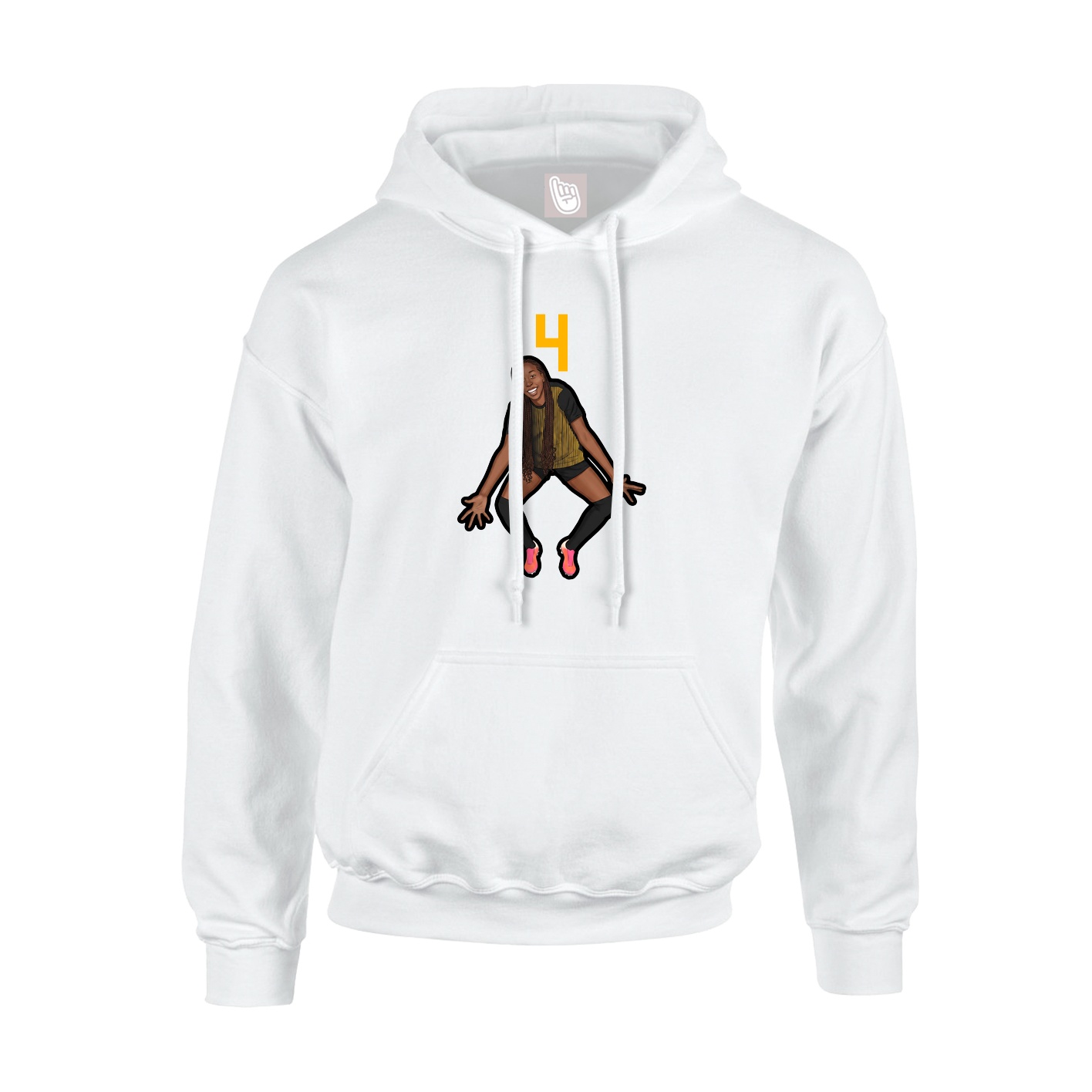 Youth Hoodie — Number Top in White