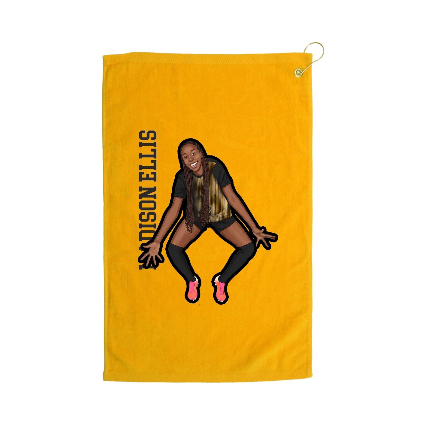 Golf Towel — Name Vertical in Gold