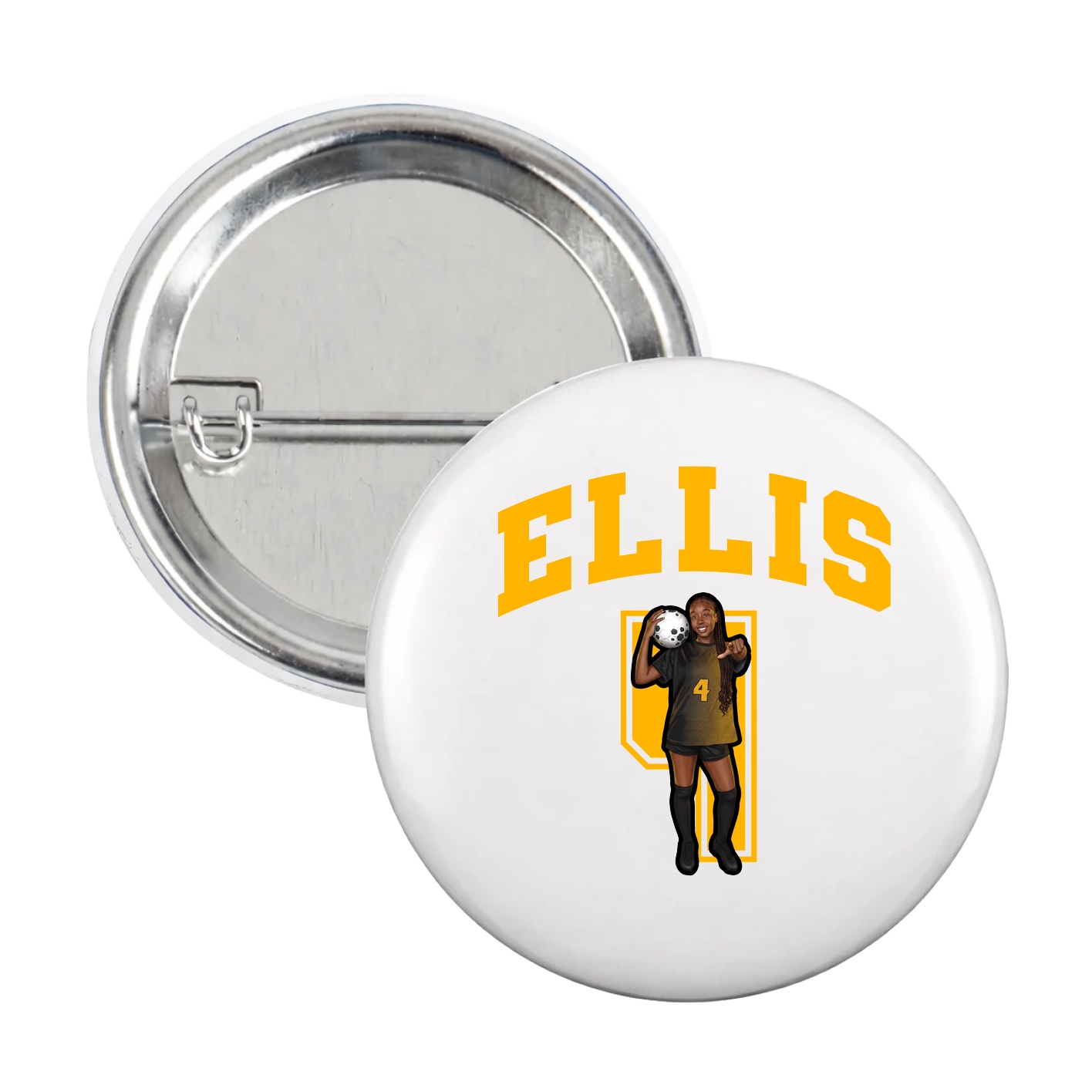 Game Day Button — Number in White