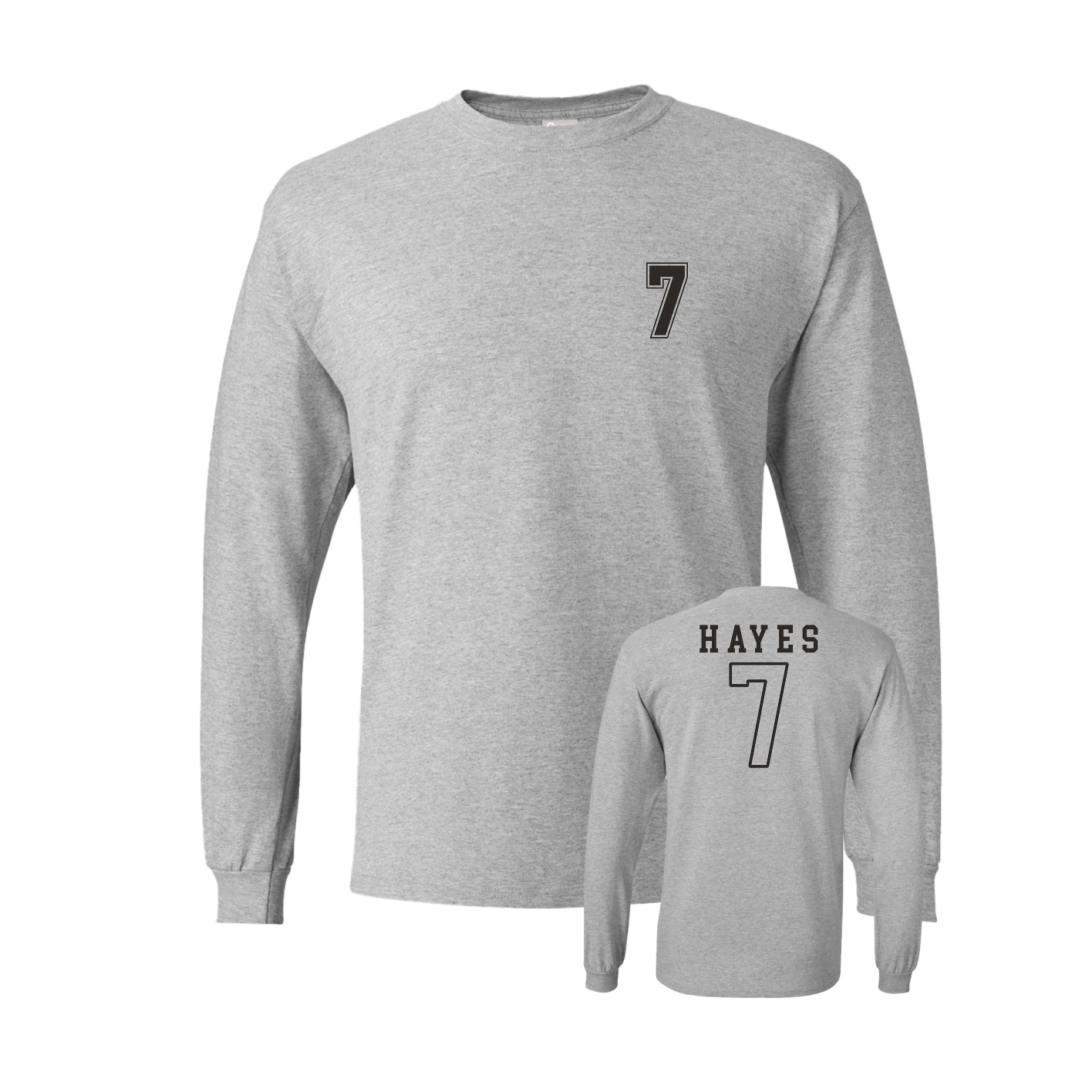 Long Sleeve Tee — Chest Back in Grey