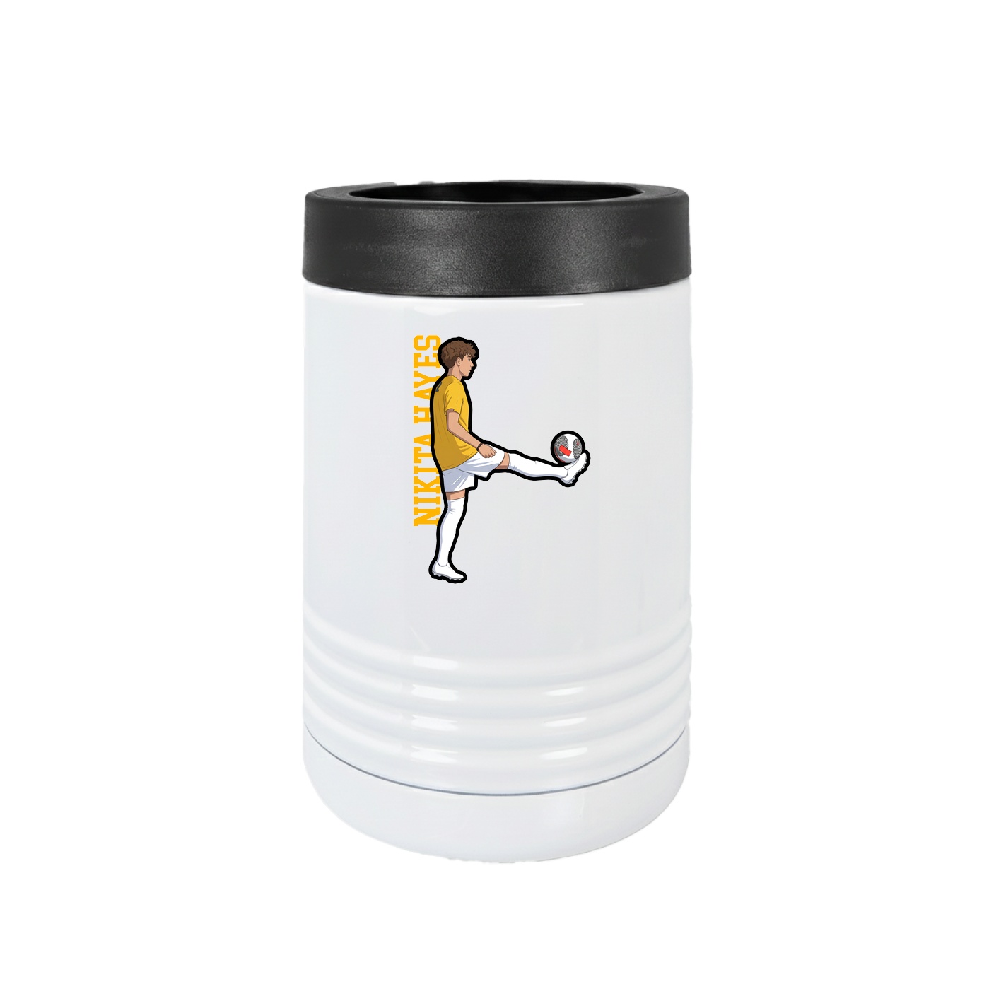 Beverage Holder — Name Vertical in White