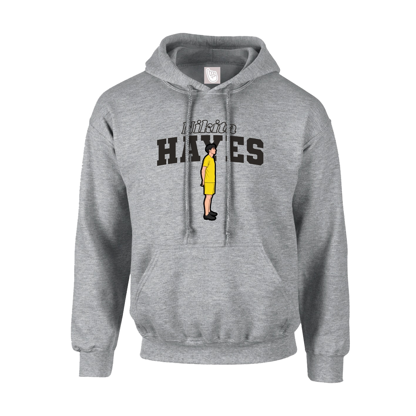 Hoodie — Name Arch in Grey