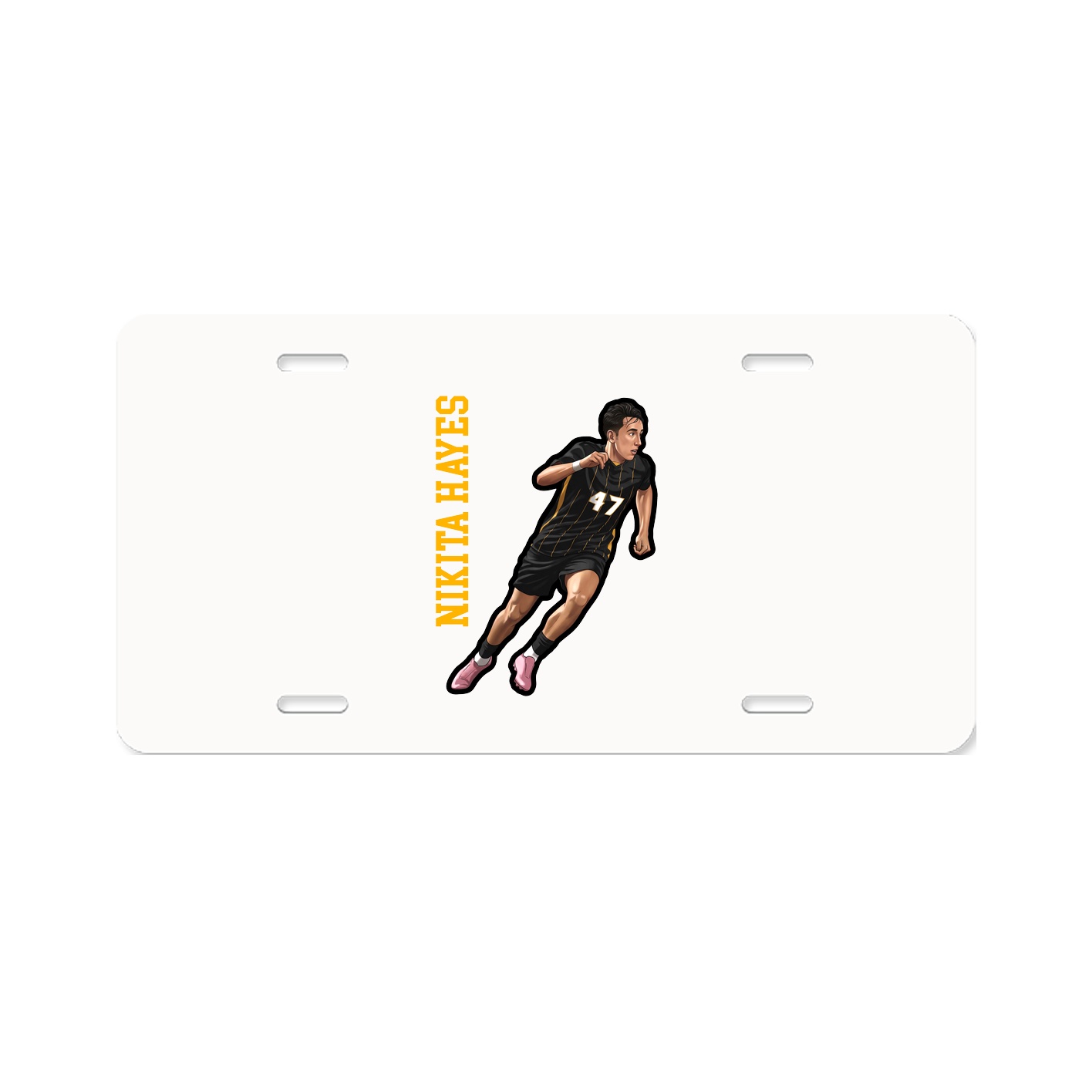 License Plate — Name Vertical in Classic