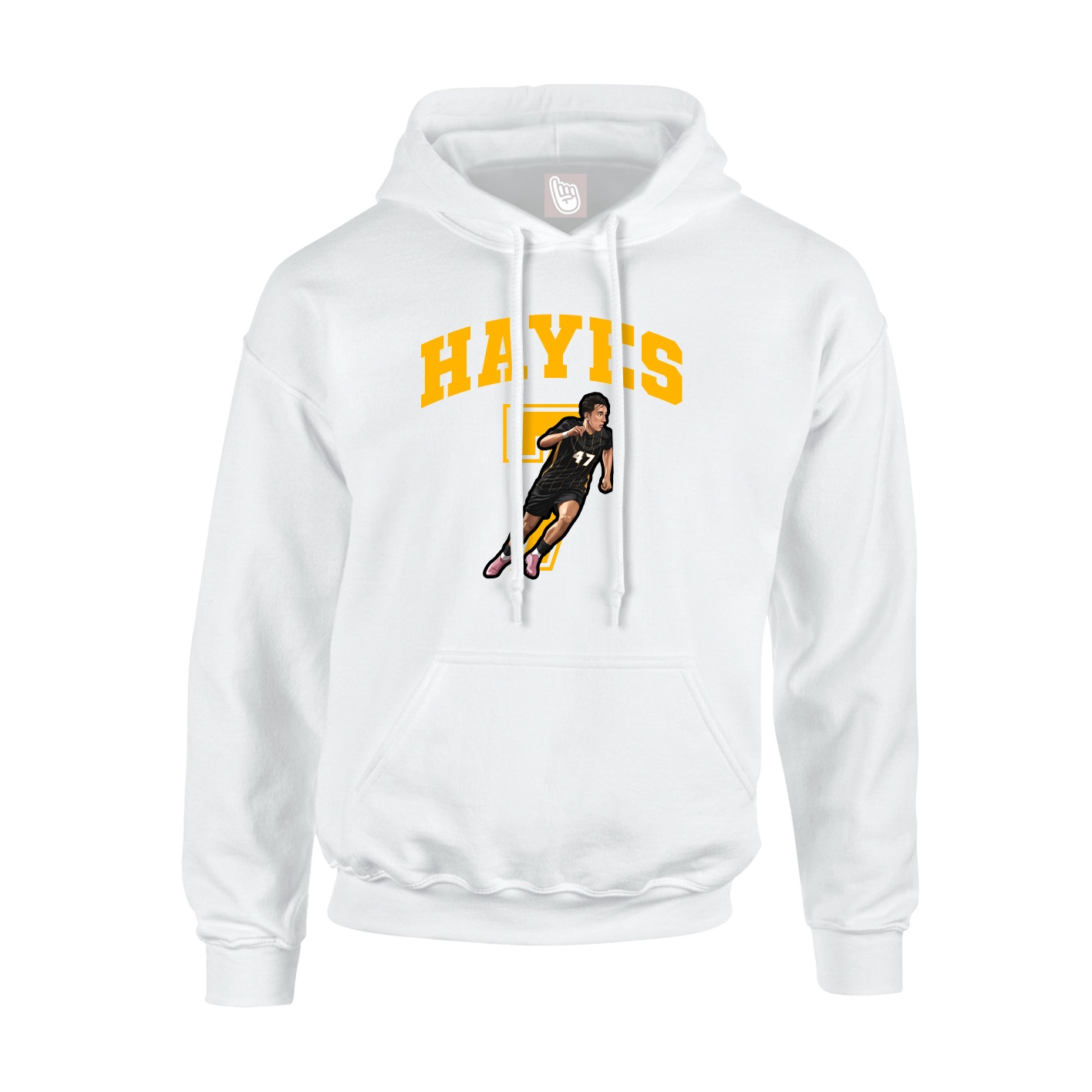 Hoodie — Number in White