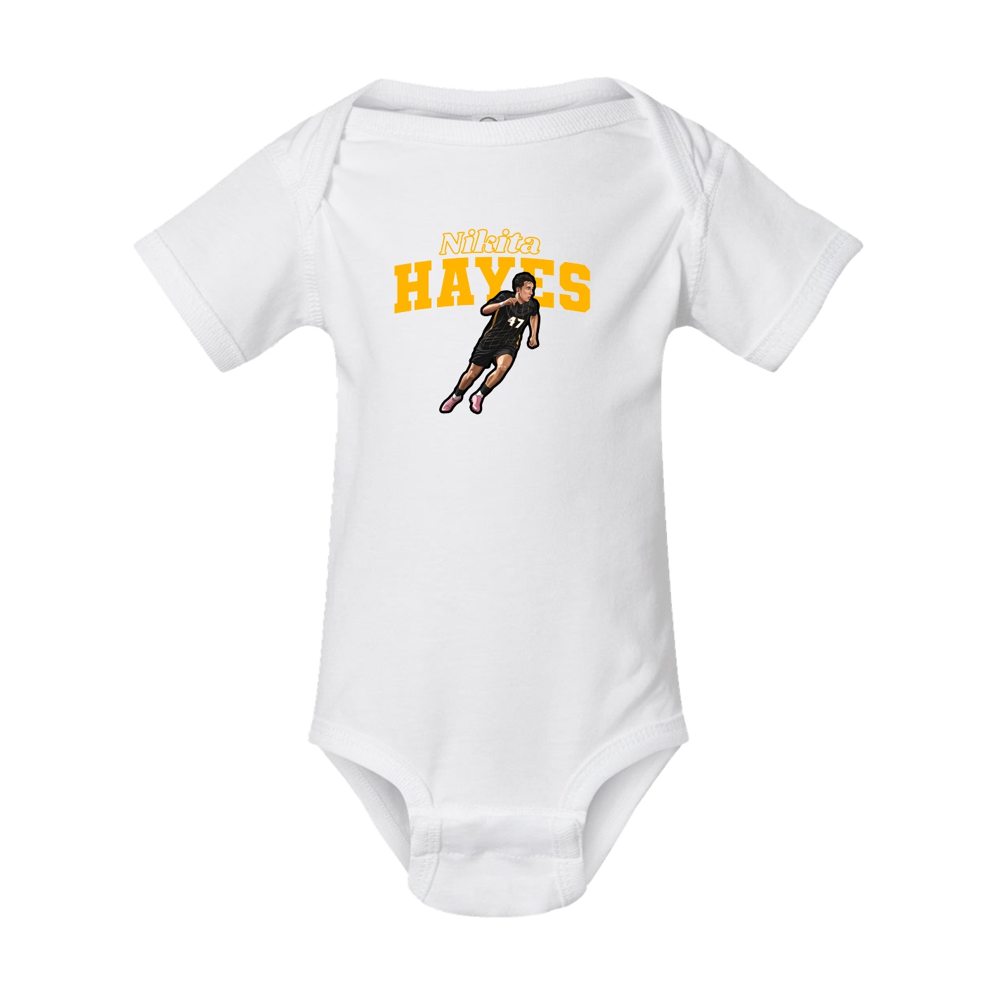 Baby Onesie — Name Arch in White