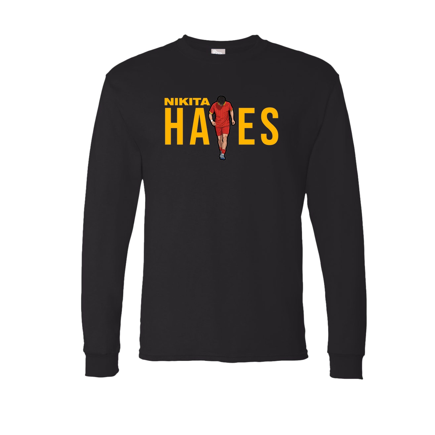 Long Sleeve Tee — Player Name in Black