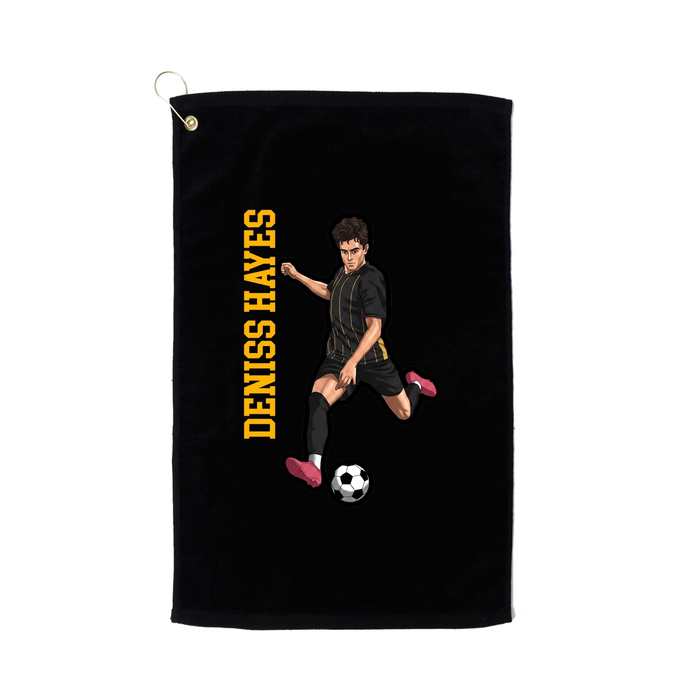 Golf Towel — Name Vertical in Black