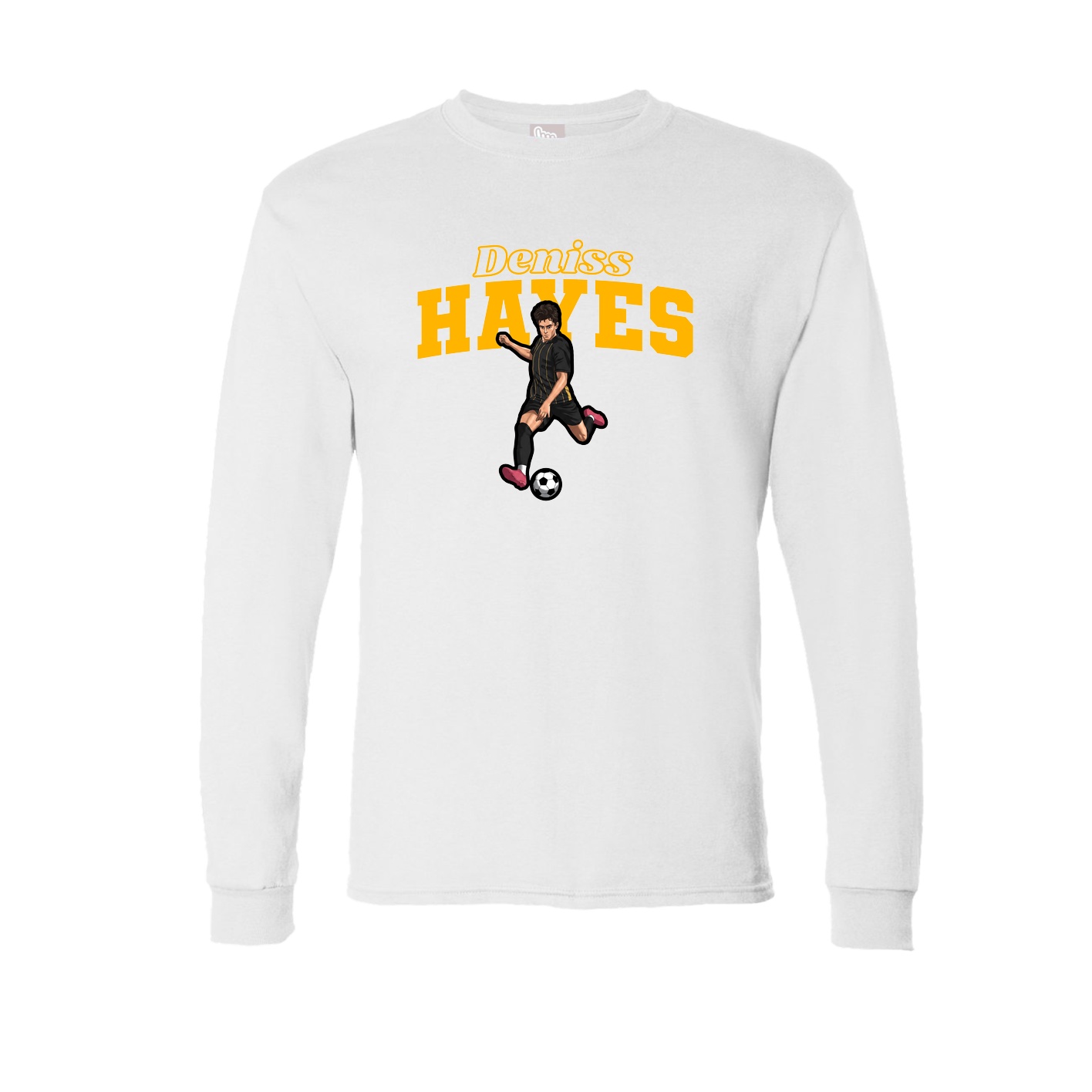 Long Sleeve Tee — Name Arch in White