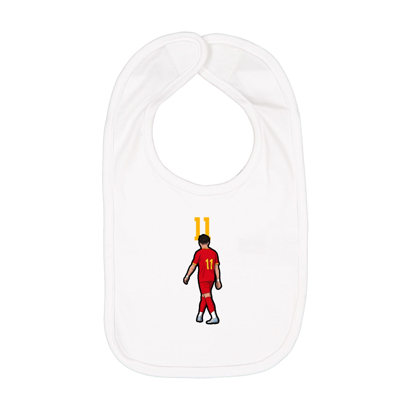 Infant Bib — Number Top in White
