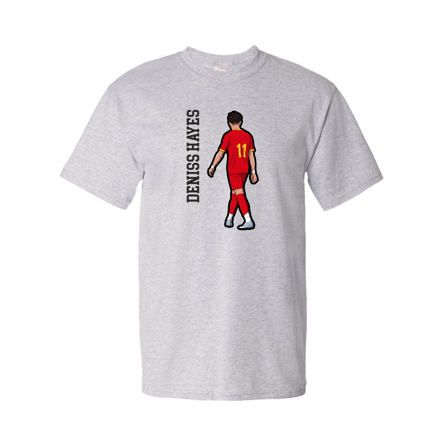 Tee — Name Vertical in Grey