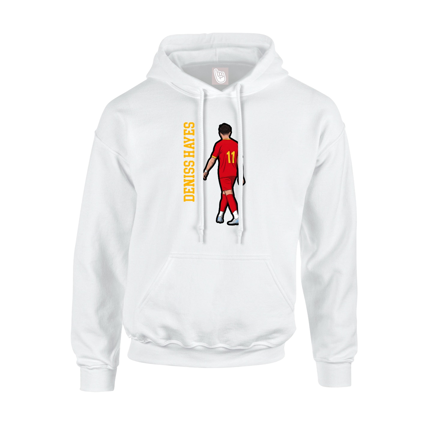 Youth Hoodie — Name Vertical in White