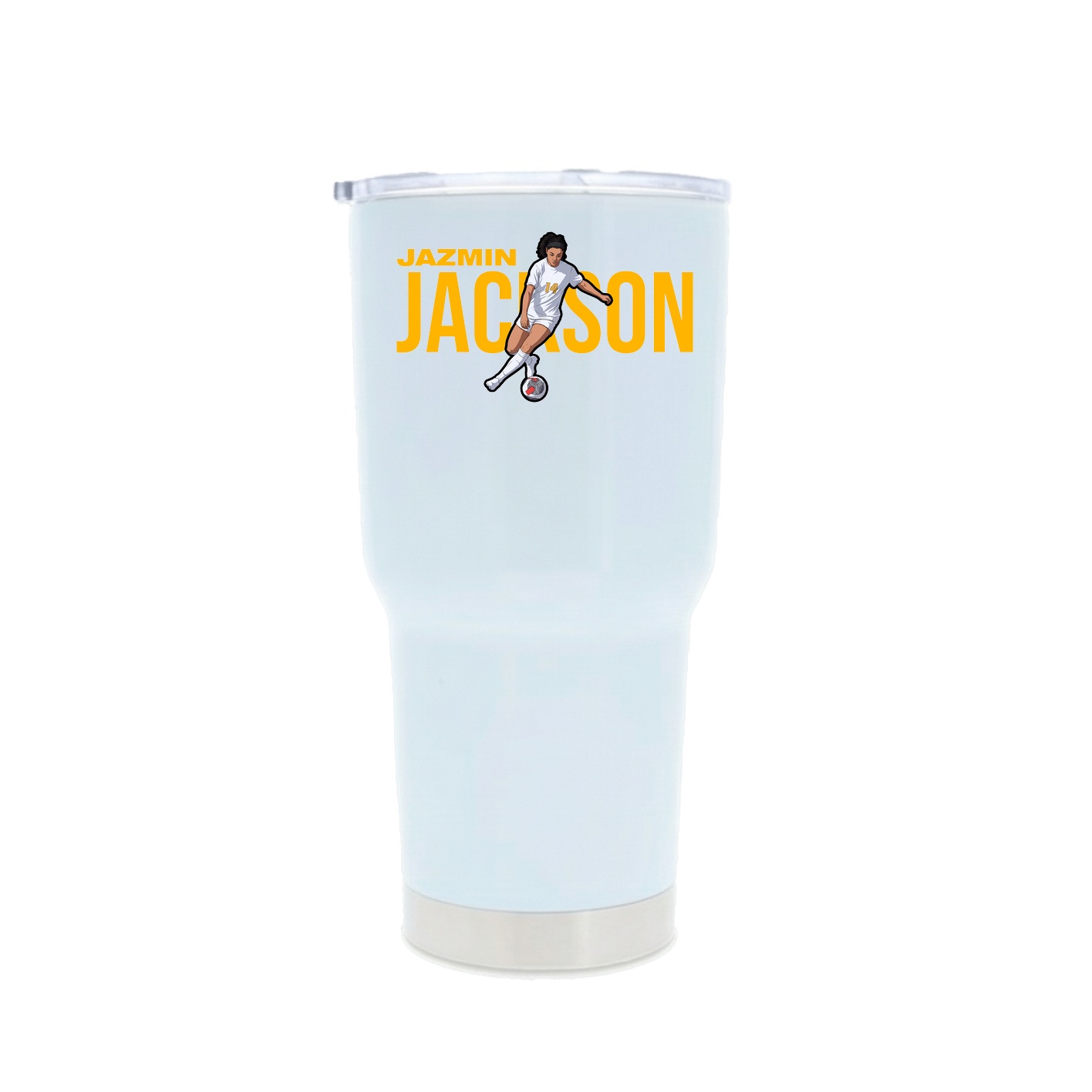 30oz Stainless Steel Tumbler — Player Name in White