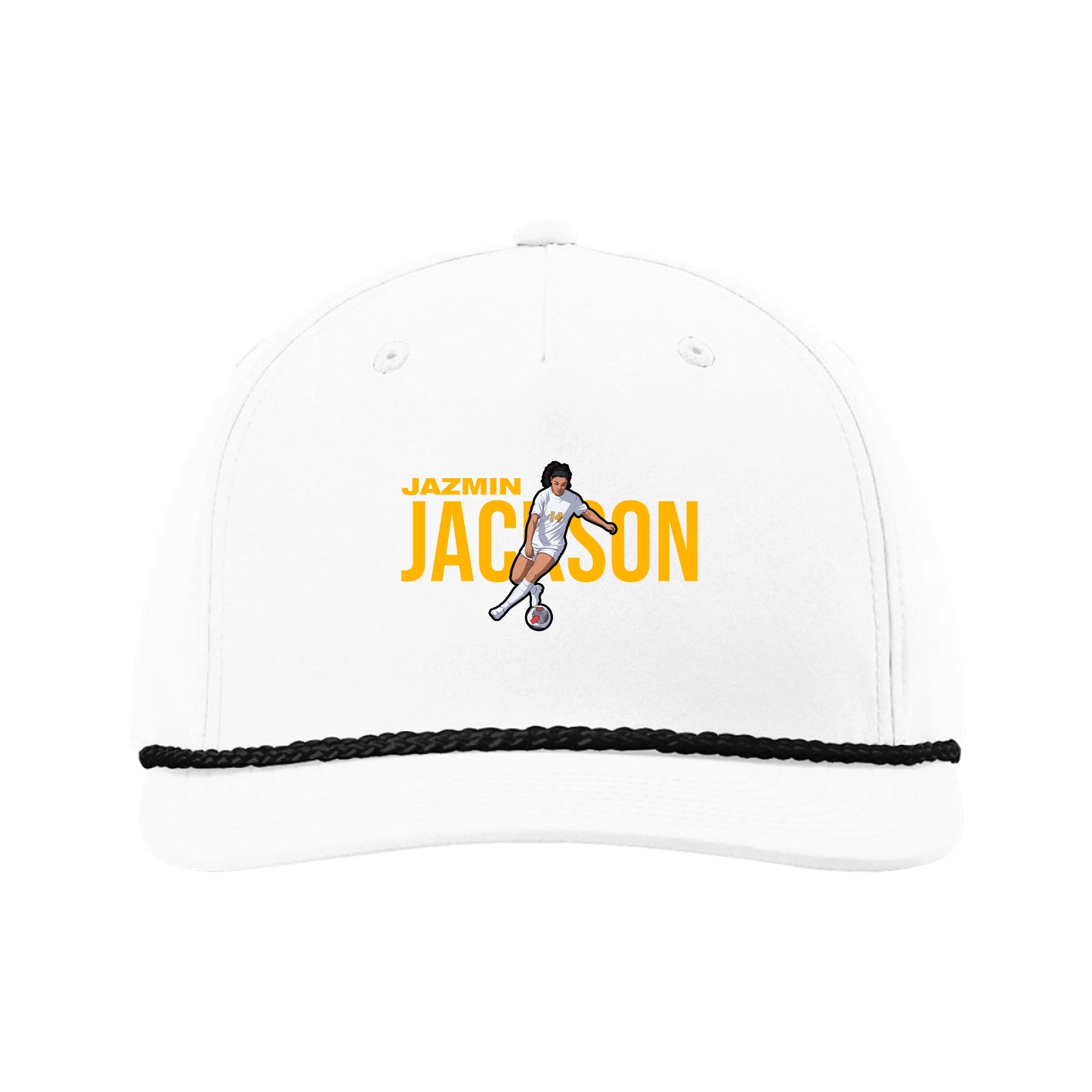 Five-Panel Classic Rope Cap — Player Name in White