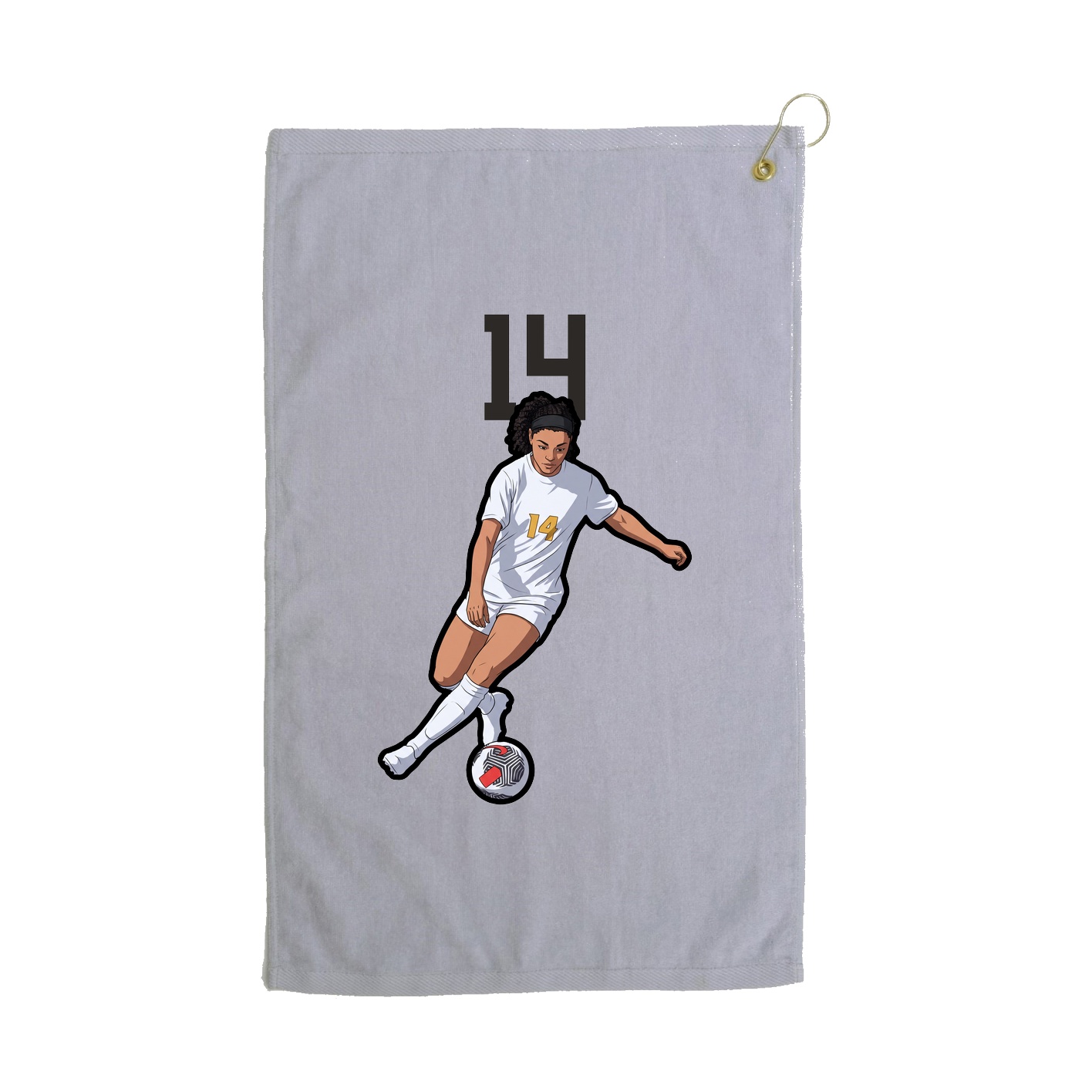Golf Towel — Number Top in Grey