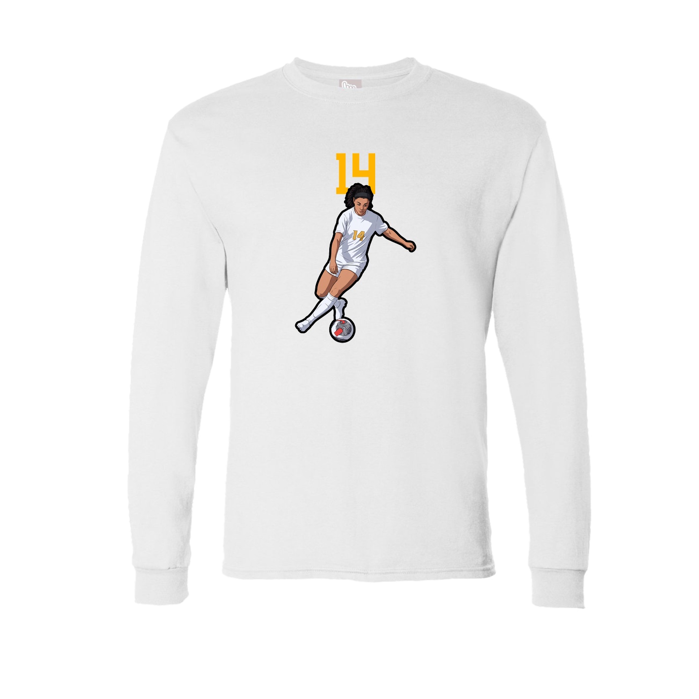 Long Sleeve Tee — Number Top in White