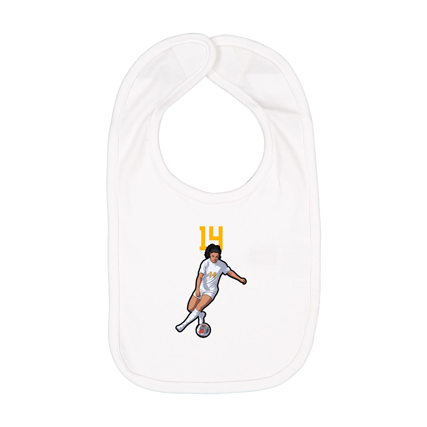Infant Bib — Number Top in White