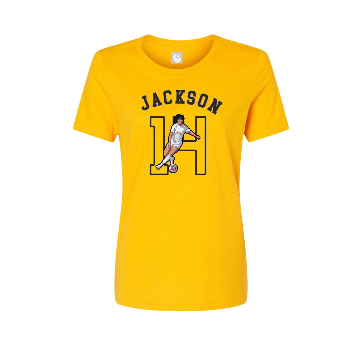 Fitted Women's Tee — Shirsey Arch in Gold
