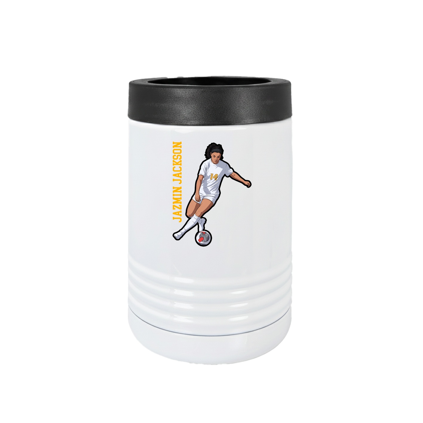 Beverage Holder — Name Vertical in White