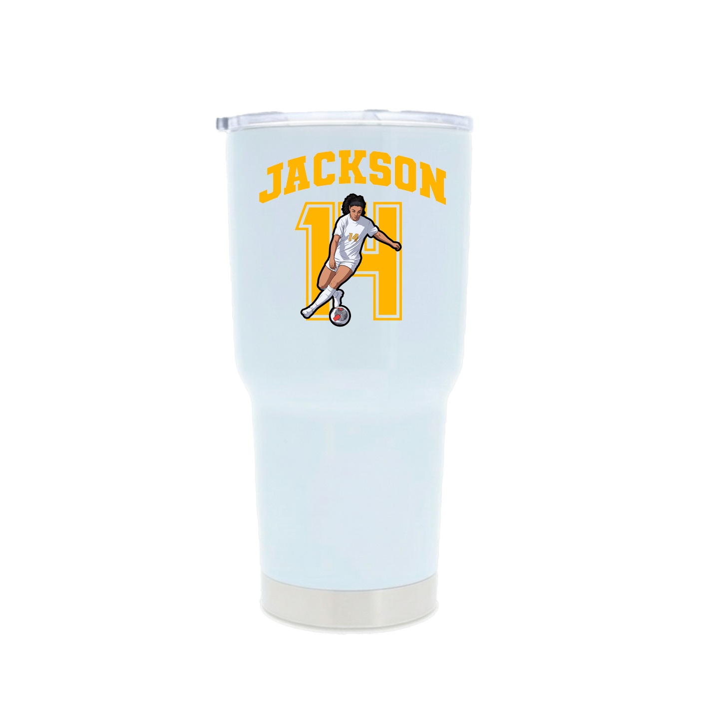 30oz Stainless Steel Tumbler — Number in White