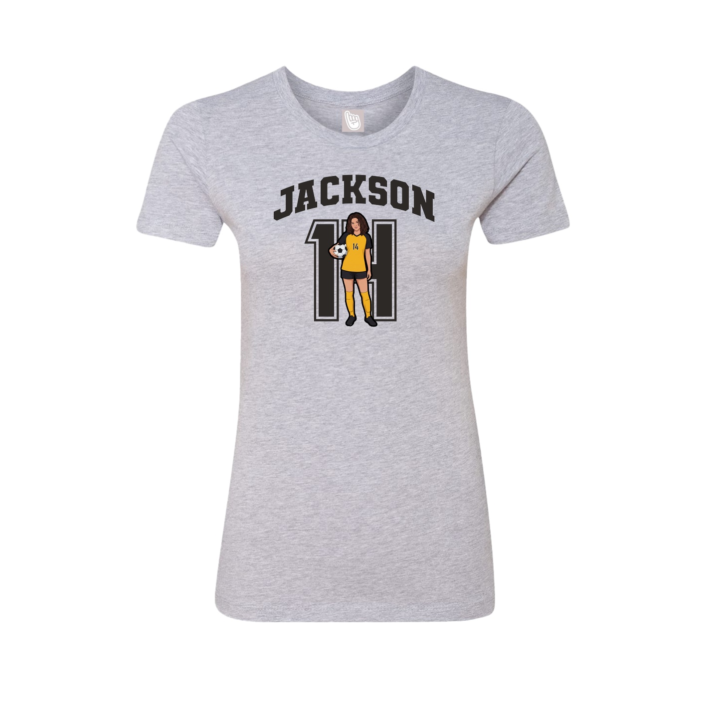 Fitted Women's Tee — Number in Grey