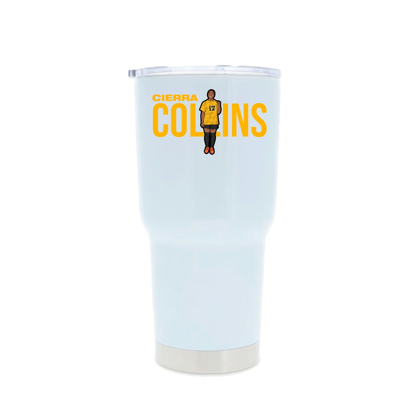 30oz Stainless Steel Tumbler — Player Name in White