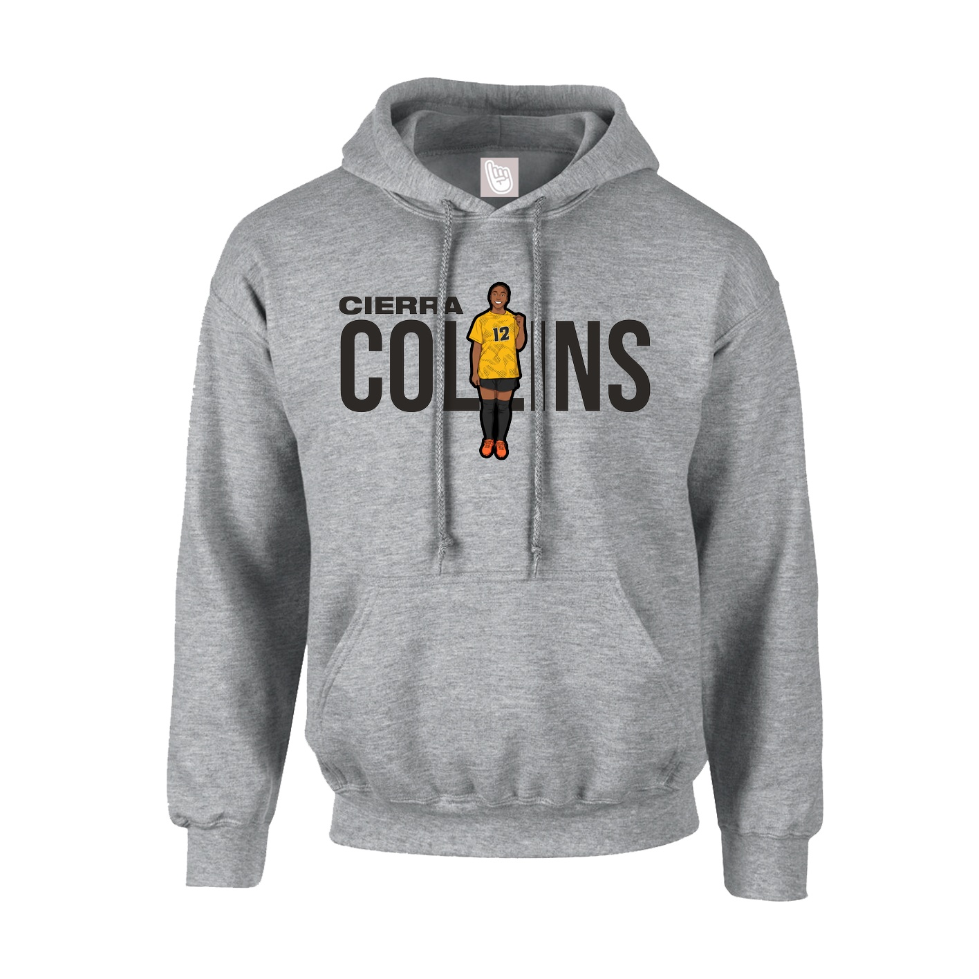 Youth Hoodie — Player Name in Grey