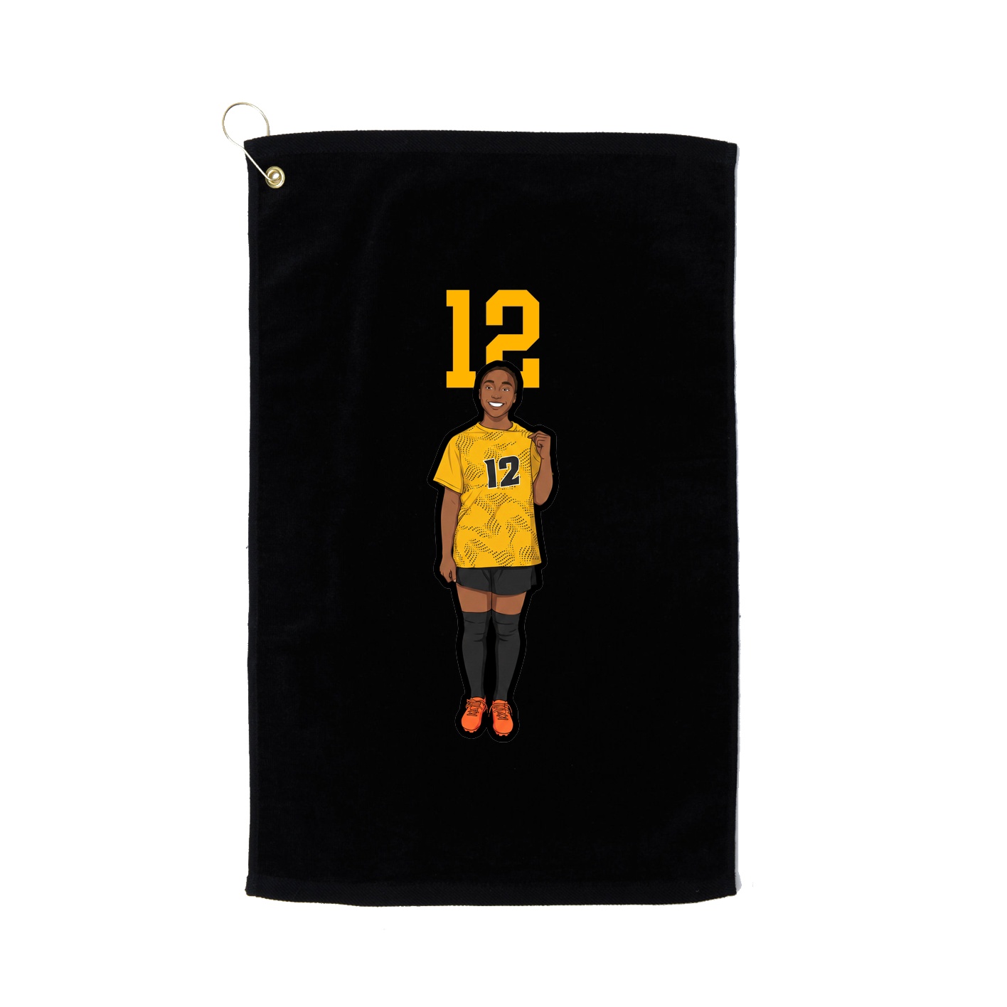 Golf Towel — Number Top in Black