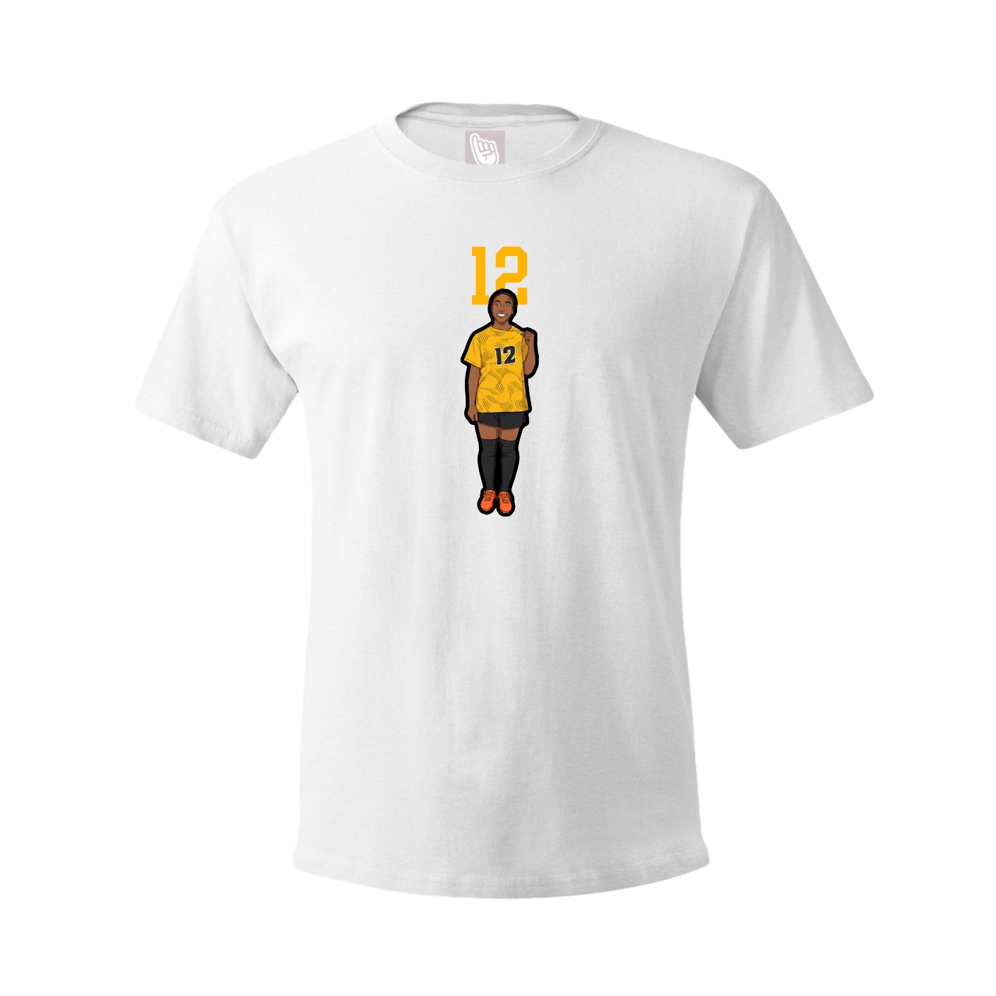 Youth Tee — Number Top in White
