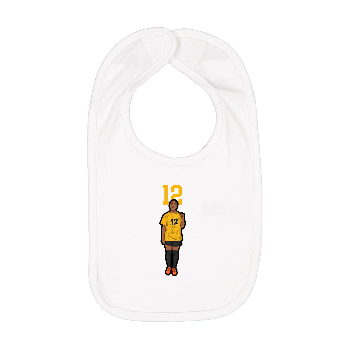 Infant Bib — Number Top in White