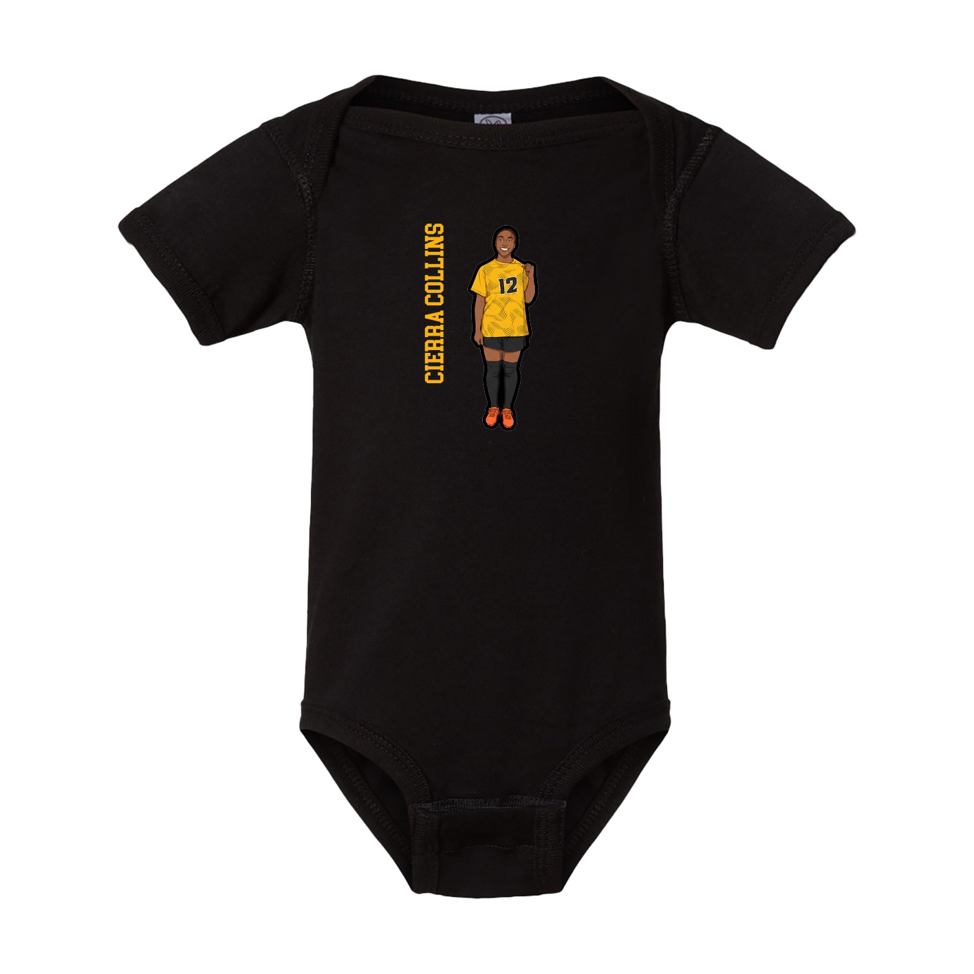 Baby Onesie — Name Vertical in Black