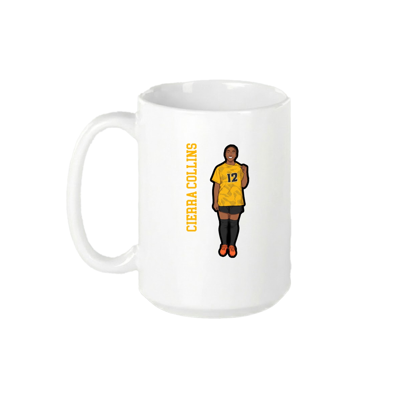 15oz Coffee Mug — Name Vertical in White