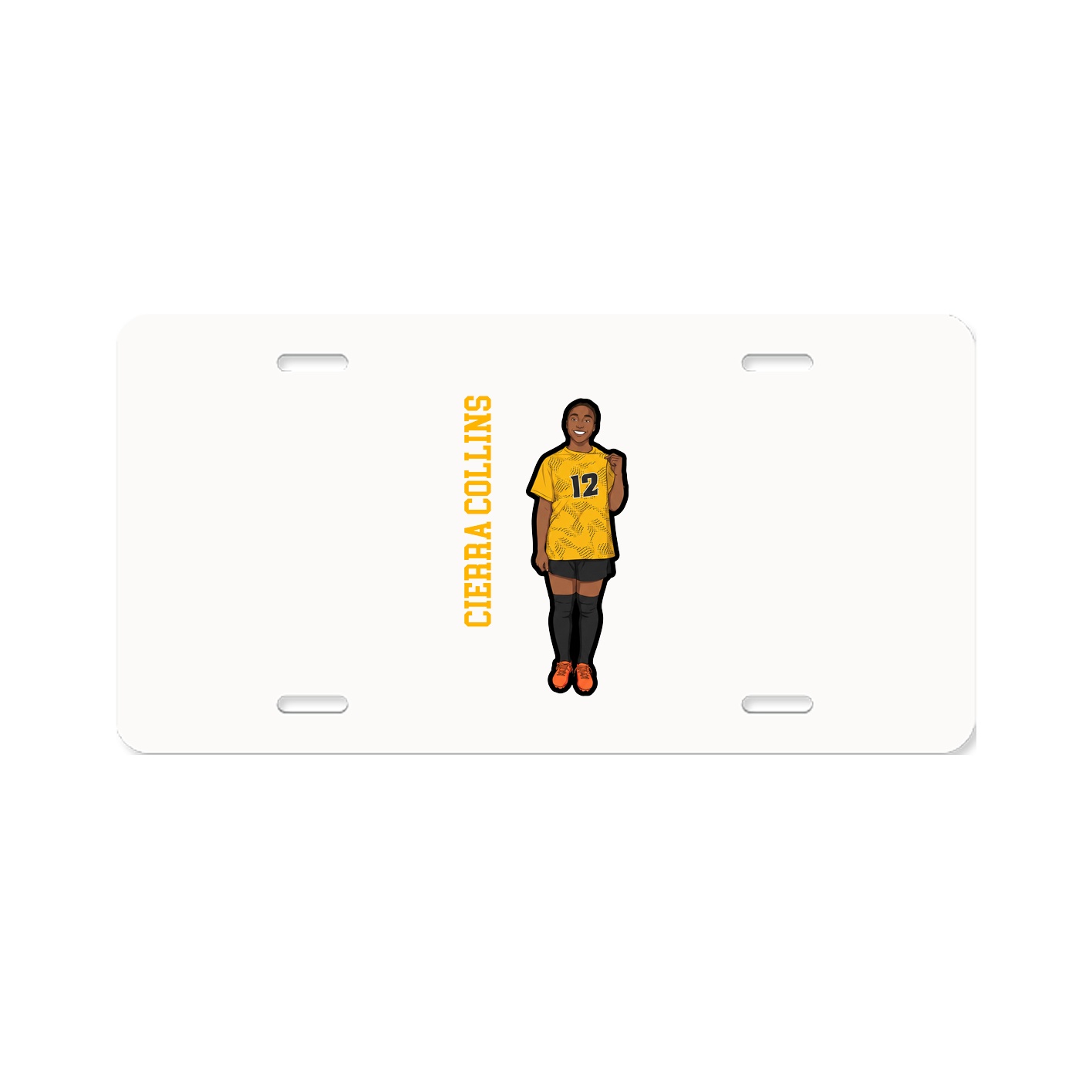 License Plate — Name Vertical in Classic