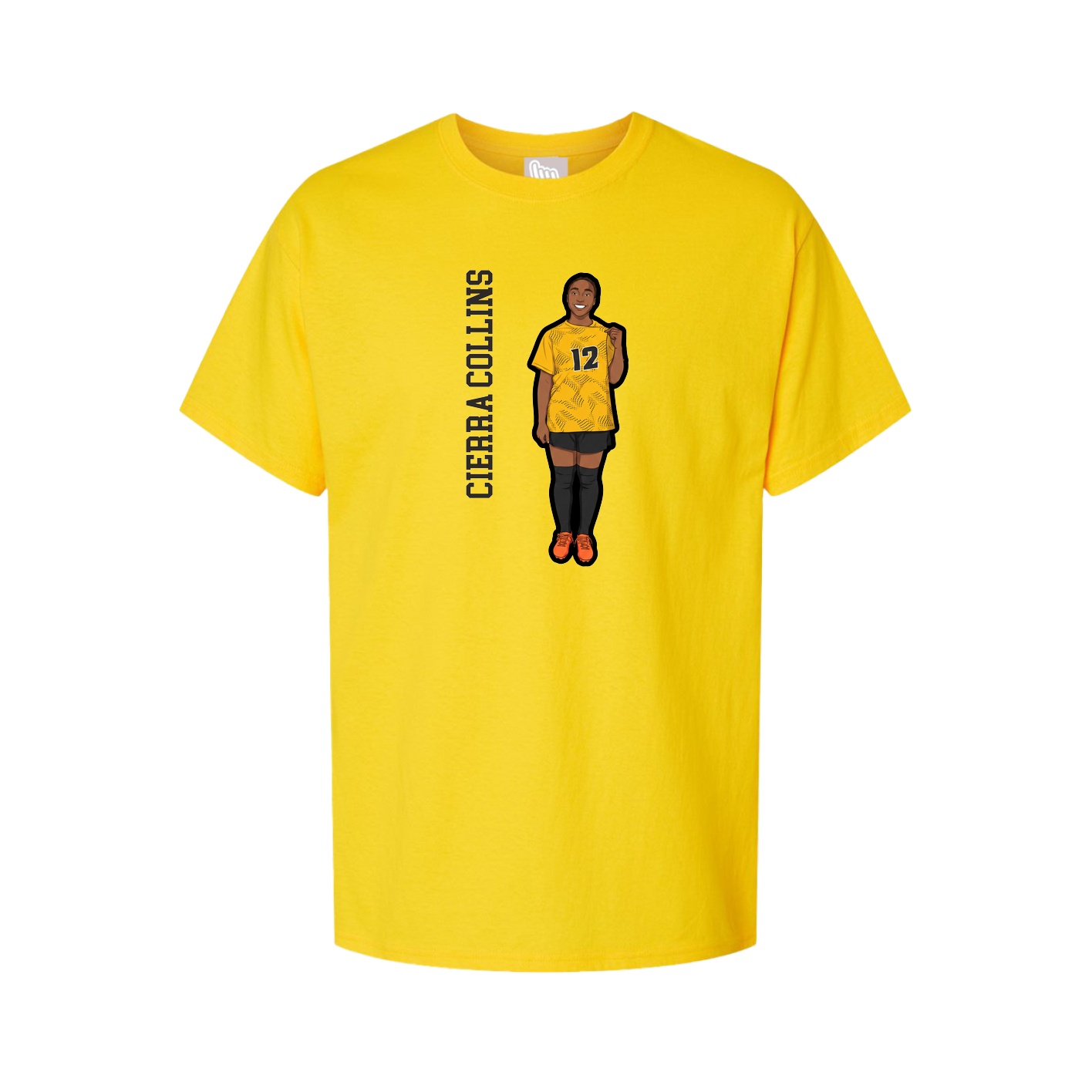 Youth Tee — Name Vertical in Gold