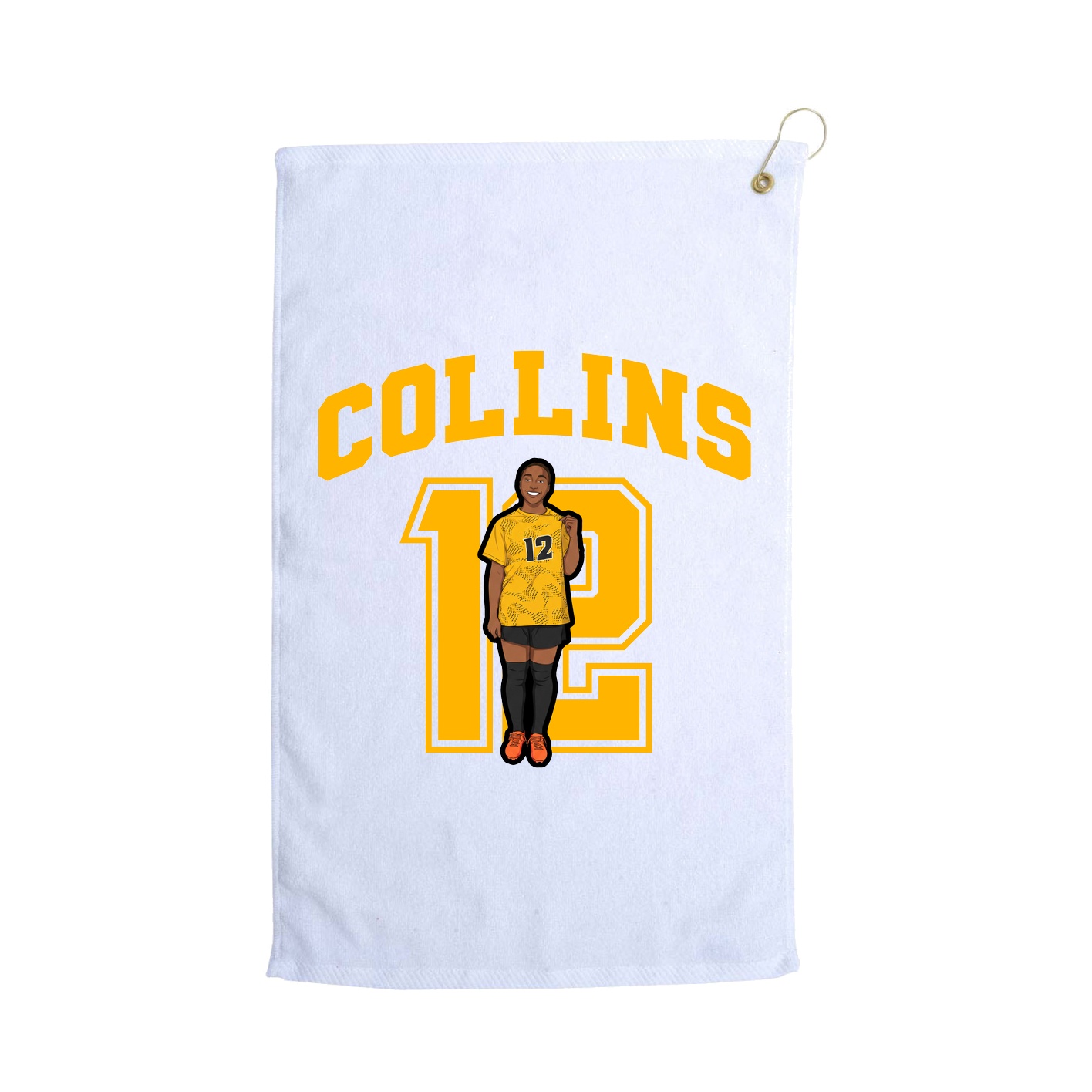 Golf Towel — Number in White