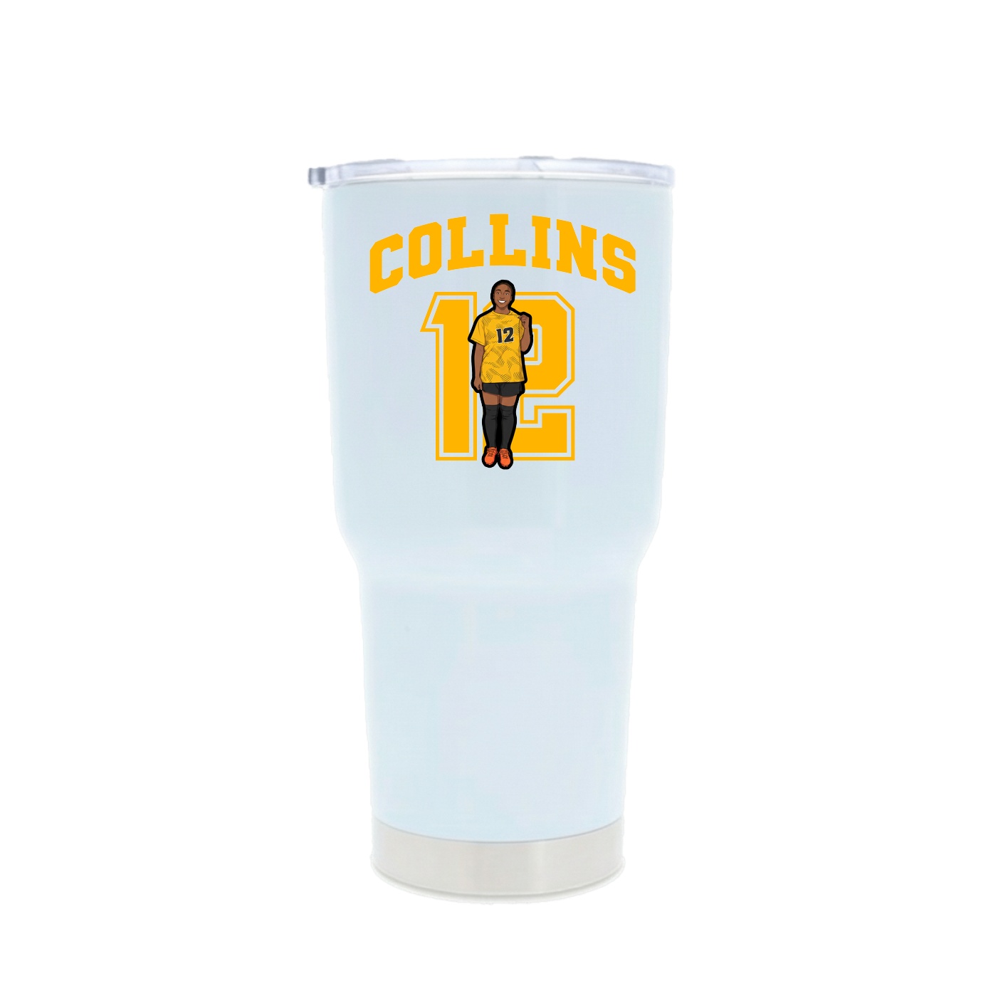 30oz Stainless Steel Tumbler — Number in White