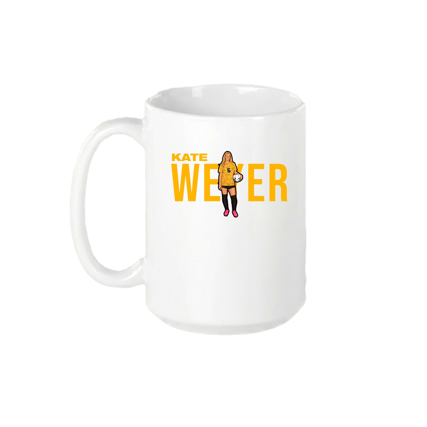 15oz Coffee Mug — Player Name in White