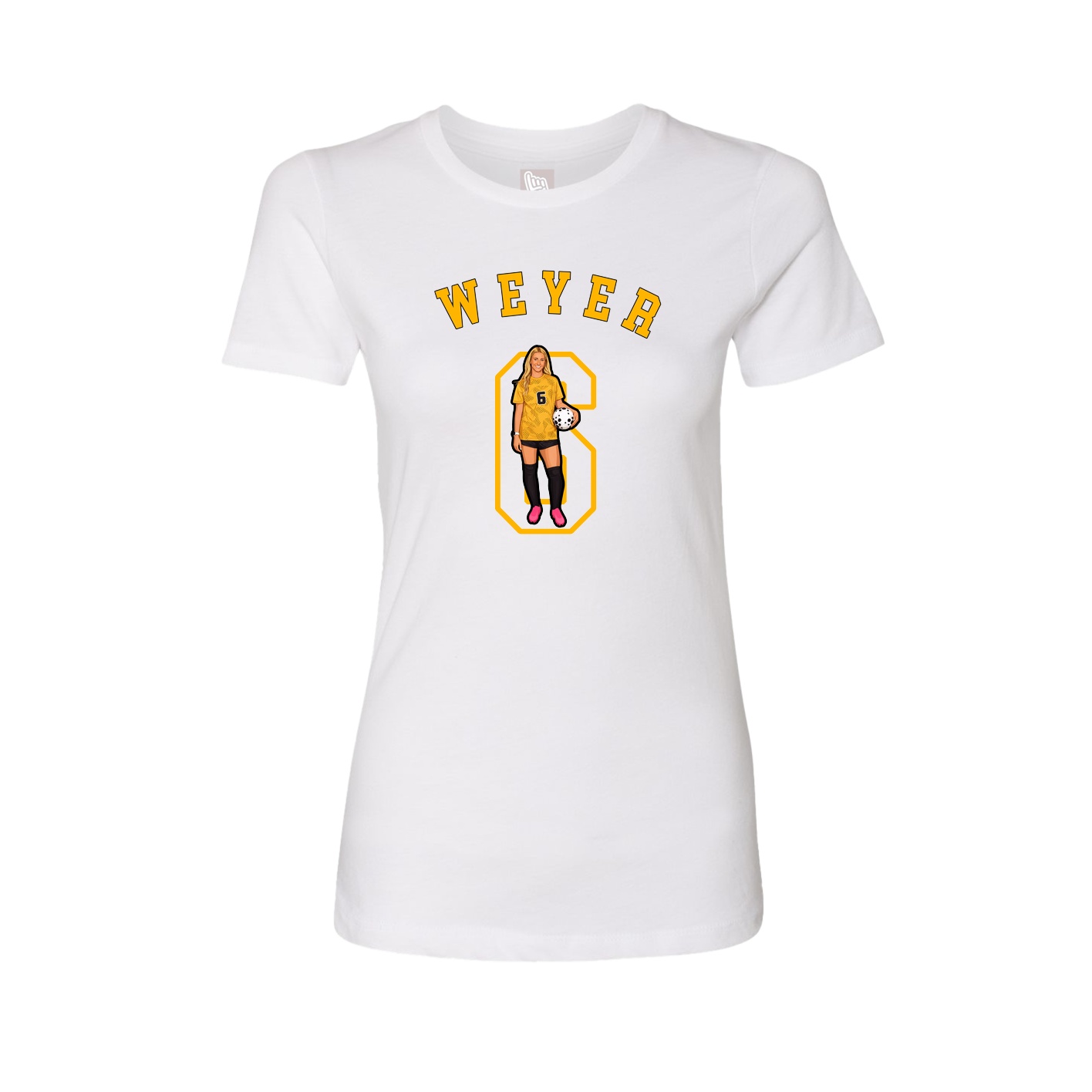 Fitted Women's Tee — Shirsey Arch in White