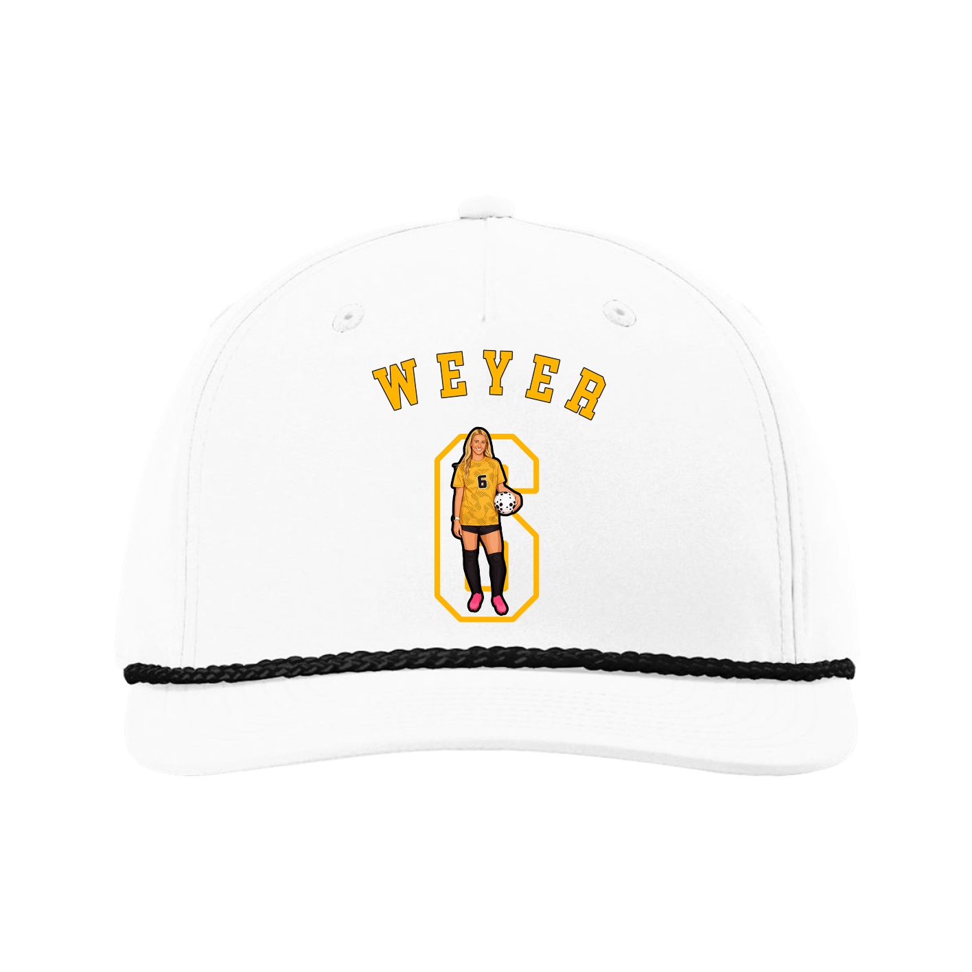 Five-Panel Classic Rope Cap — Shirsey Arch in White