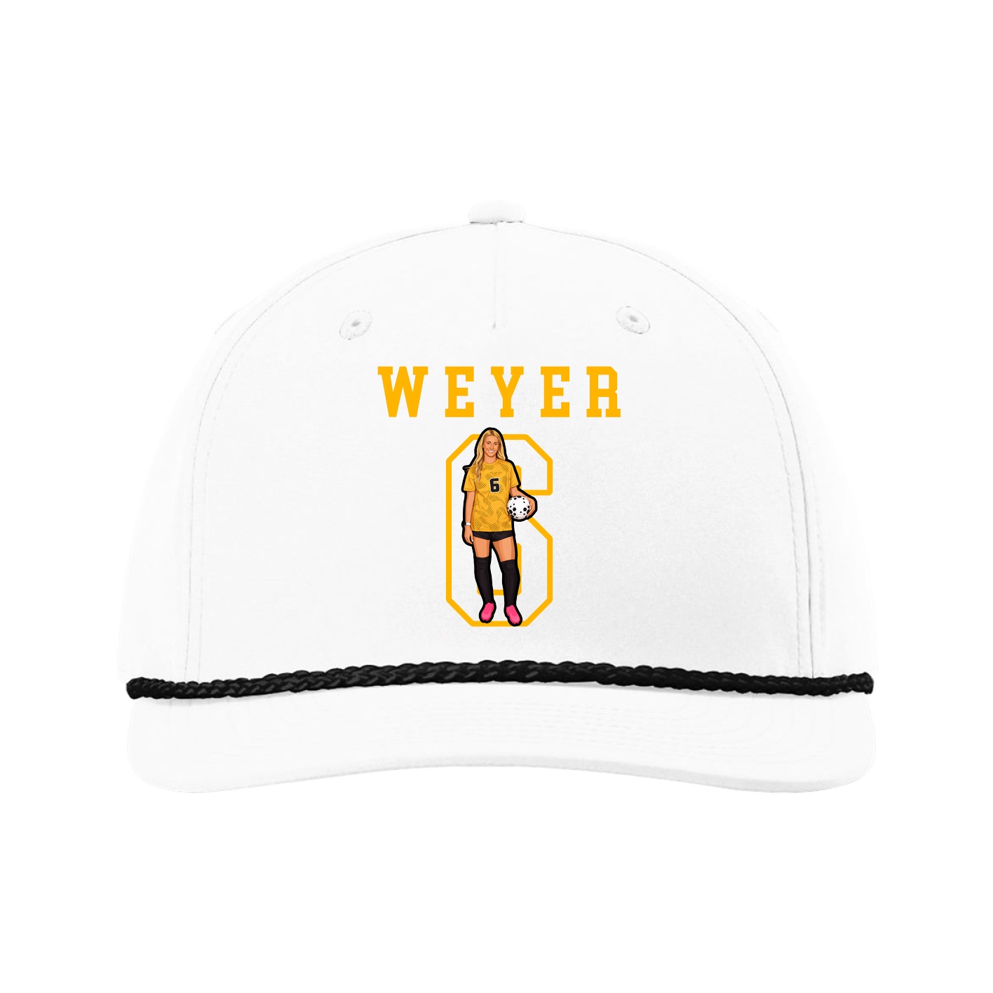 Five-Panel Classic Rope Cap — Shirsey in White