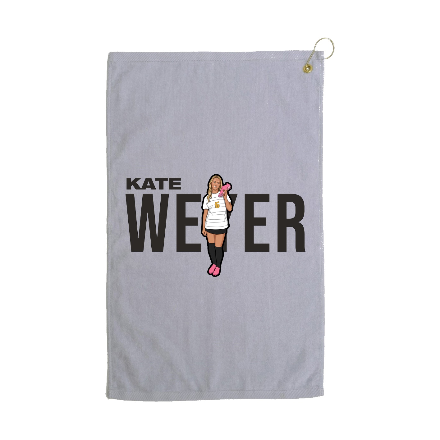 Golf Towel — Player Name in Grey